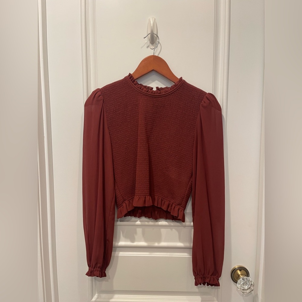 Wilfred Blouse Cranberry Size Small. Worn once!!!!